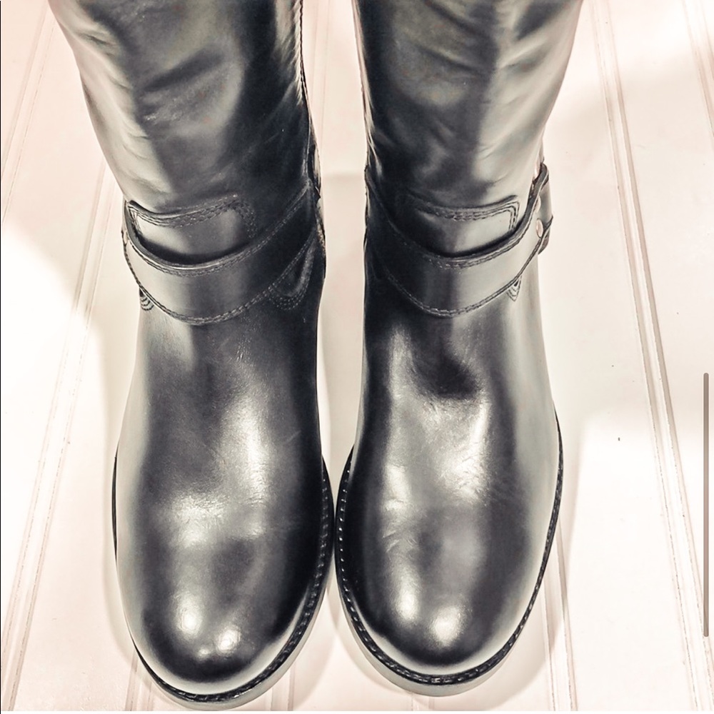 Frye Melissa Harness Inside Zip Black Boots - Picture 5 of 8